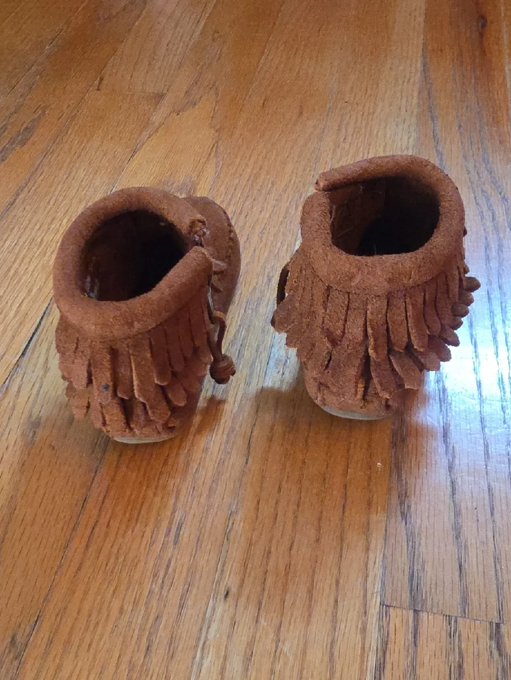 👪 Minnetonka Leather Double Fringe Ankle Boots Size 4